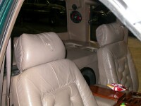 Custom leather seats and TREO Engineering SSX18 eighteen-inch subwoofers