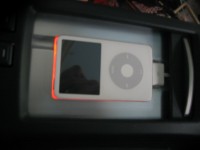 Custom iPod mount with iPod installed