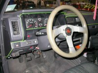 Ed's custom steering wheel and rope lighting and a Sony Mobile ES CDX-C90 reference CD player