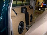 A third angle of the custom ported enclosure with two TREO TSX12s